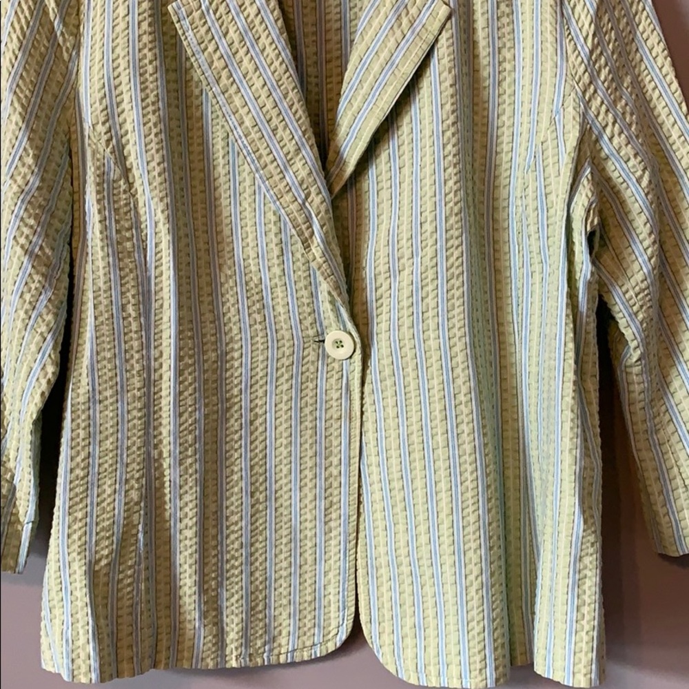 Green and blue cotton blazer - Picture 2 of 9